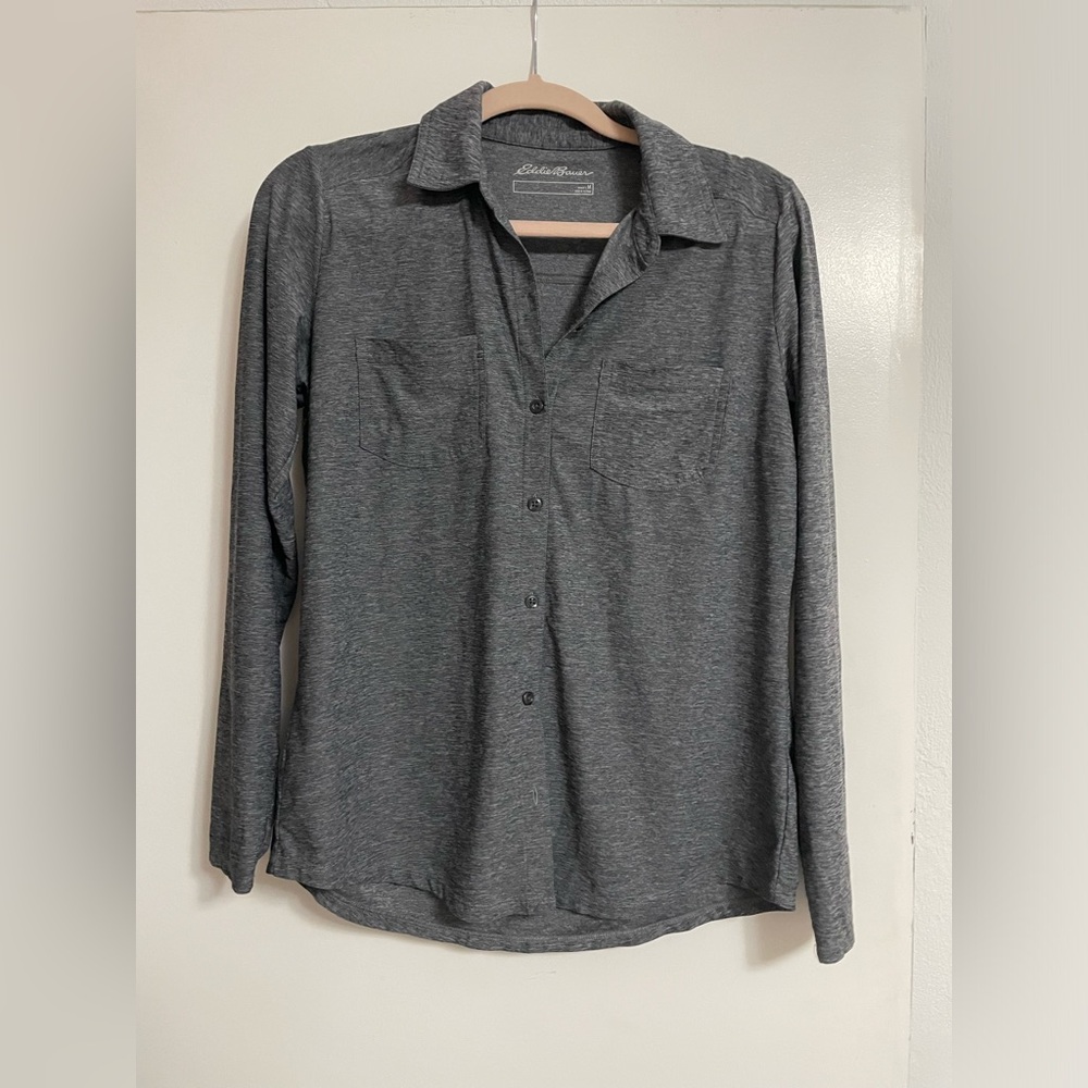 Eddie Bauer Men's Charcoal Button Down Shirt